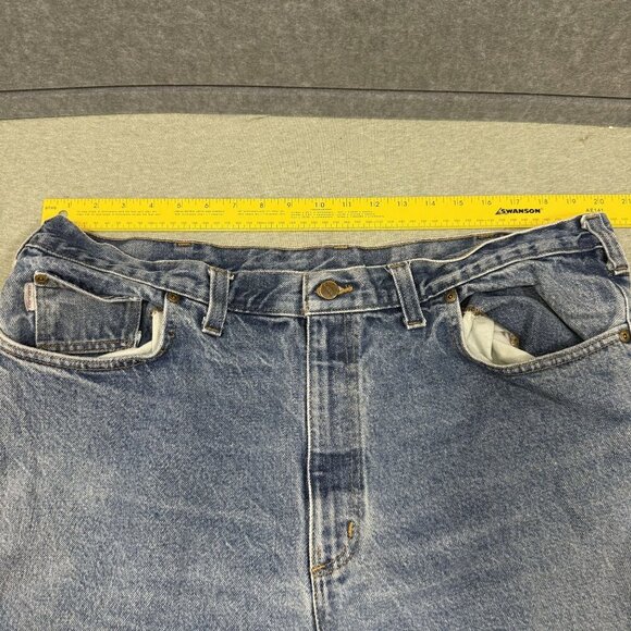 Carhartt Jeans Men's 40X34 Traditional Fit Blue Straight Leg Light Wash 5 Pocket - Picture 5 of 10